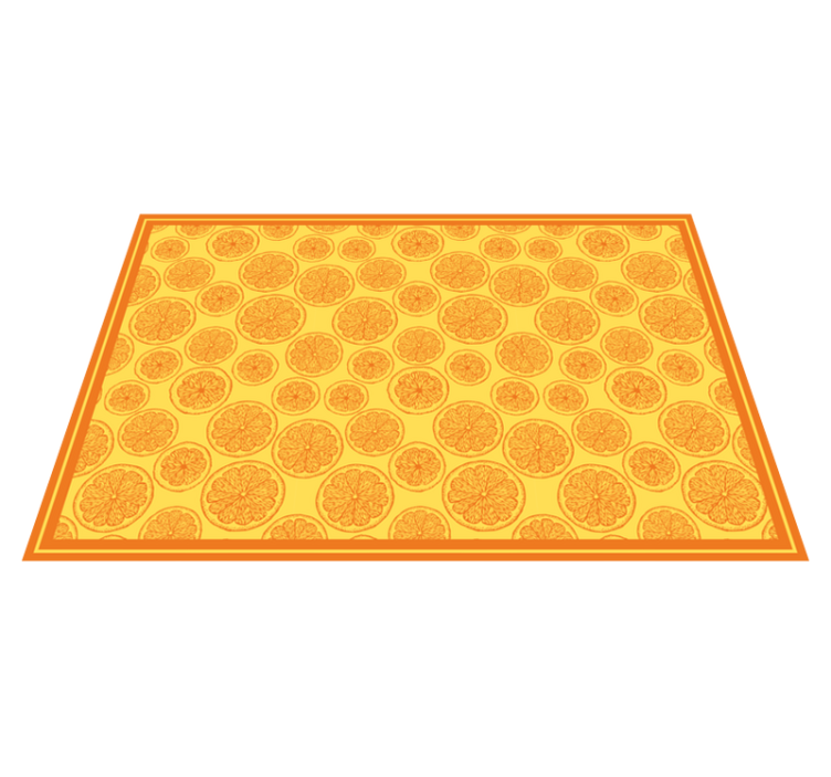 Vinyl tapijt bloemen en planten citrus schijf idee - TenStickers