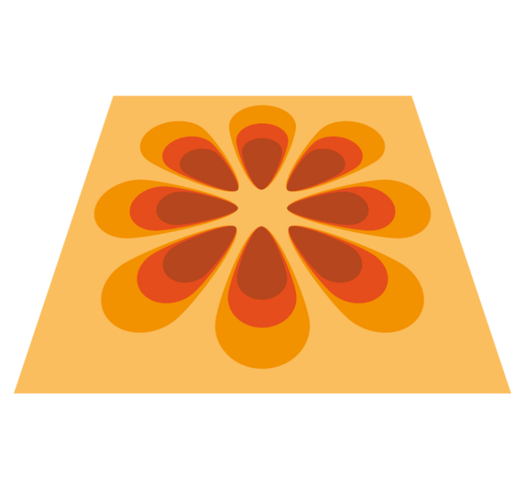 Retro bloemvorm vinyl tapijt woonkamer - TenStickers