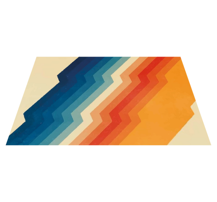 Dynamische zigzag vinyl tapijt woonkamer - TenStickers