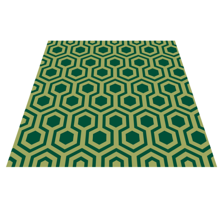 Hexagonale groene elementen vinyl tapijt geometrisch - TenStickers