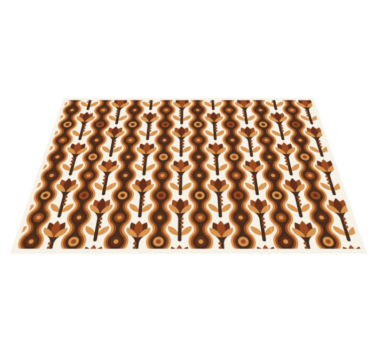 Groovy bloemengolven vinyl tapijt bloemen en planten - TenStickers