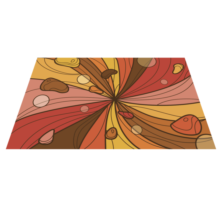 Wervelende bloem vinyl tapijt antiek - TenStickers