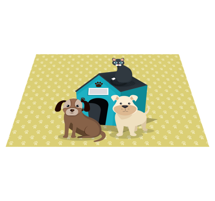 Honden thuis dieren vinyl tapijt - TenStickers
