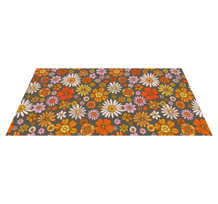 Geanimeerde set vinyl tapijt bloemen en planten - TenStickers