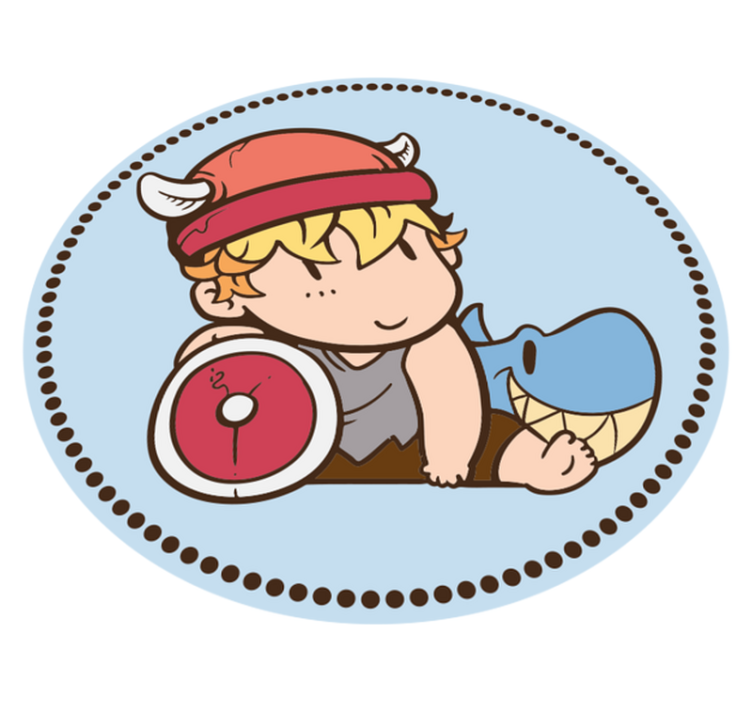 Vriendelijke viking krijger vinyl tapijt kind - TenStickers