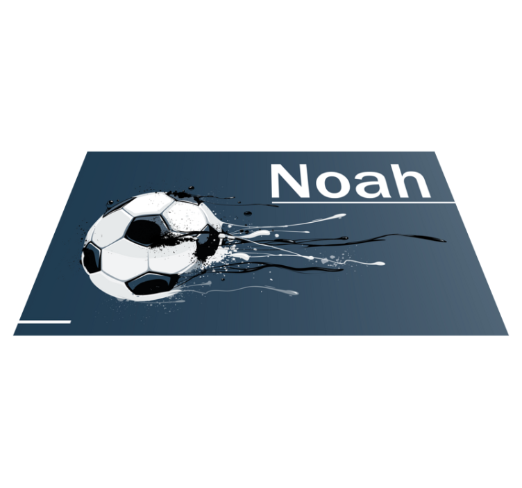 Voetbalactie met naam vinyl tapijt tiener - TenStickers