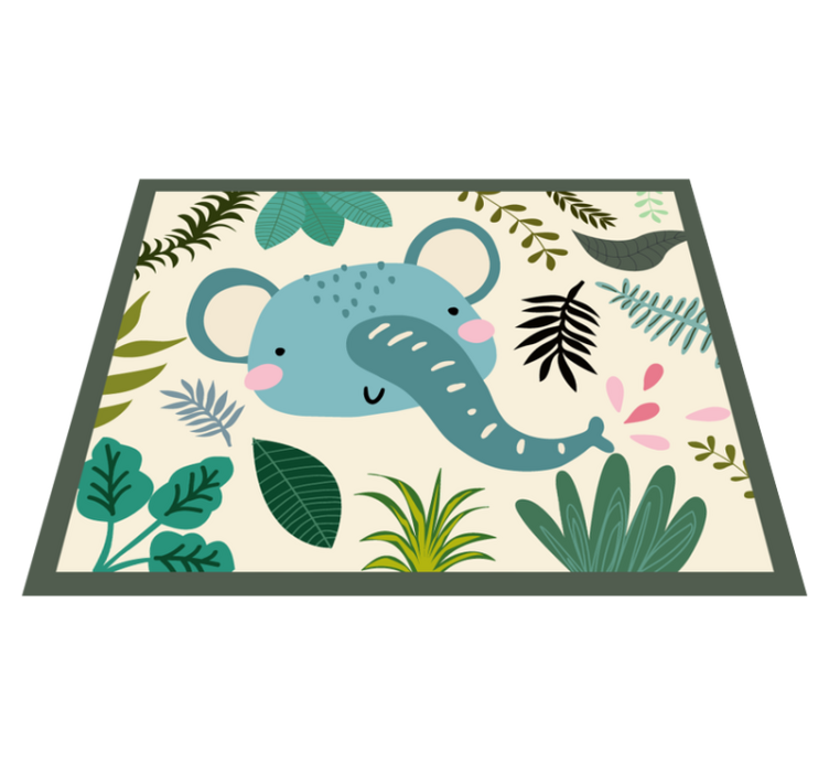 Olifant illustratie vinyl tapijt baby - TenStickers