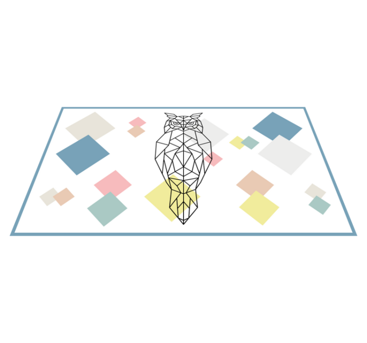 Origami uilvorm vinyl tapijt modern - TenStickers