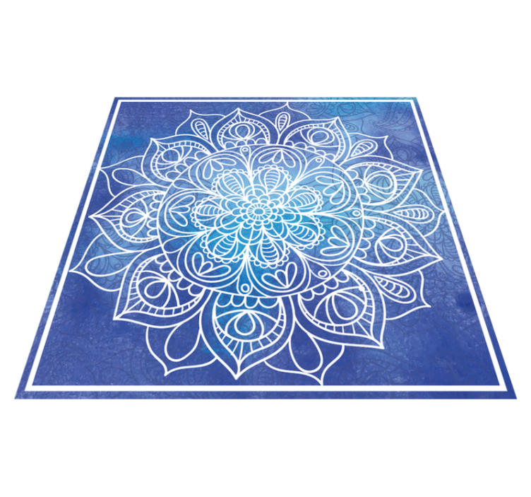 Uitgebreid bloemenmotief vinyl tapijt mandala - TenStickers