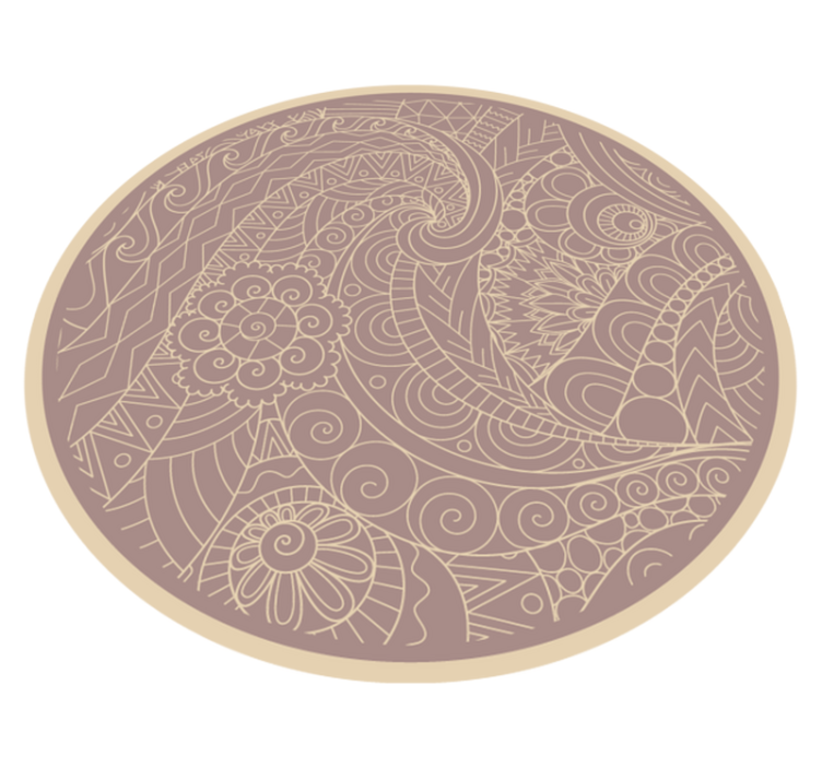 Ingewikkeld cirkelvormig motief vinyl tapijt mandala - TenStickers