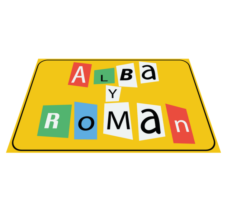 Puzzelstukjes voor koppel vinyl tapijt met naam - TenStickers