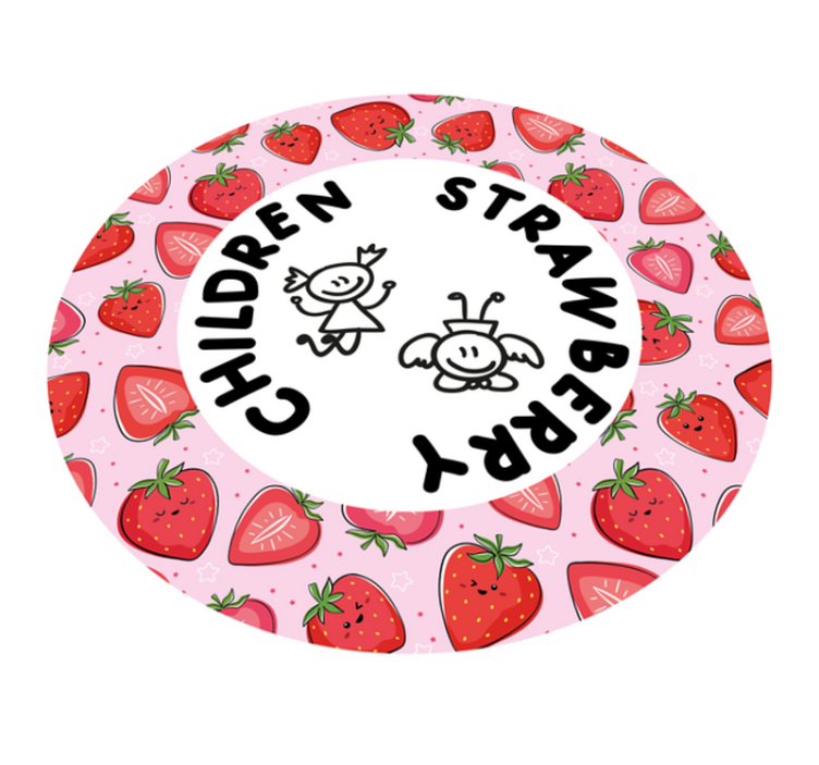 Aardbei en kinderen vinyl tapijt keuken - TenStickers