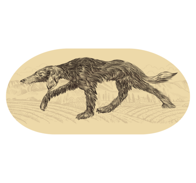 Elegant hondensilhouet dieren vinyl tapijt - TenStickers