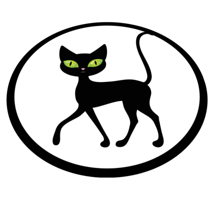 Charmante zwarte kat dieren vinyl tapijt - TenStickers