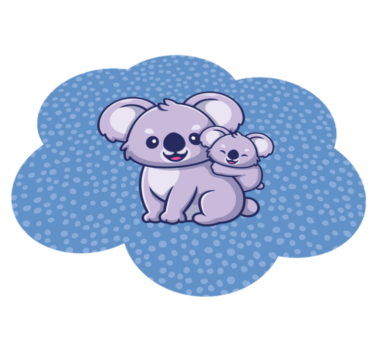 Vinyl tapijt kind schattig koala duo - TenStickers