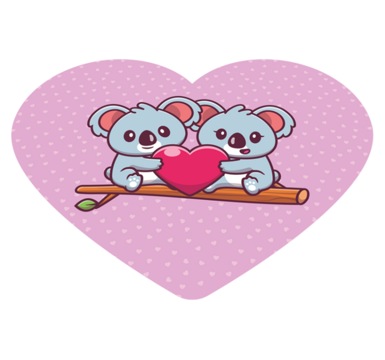 Schattige koala's knuffelen liefdevol vinyl tapijt kind - TenStickers