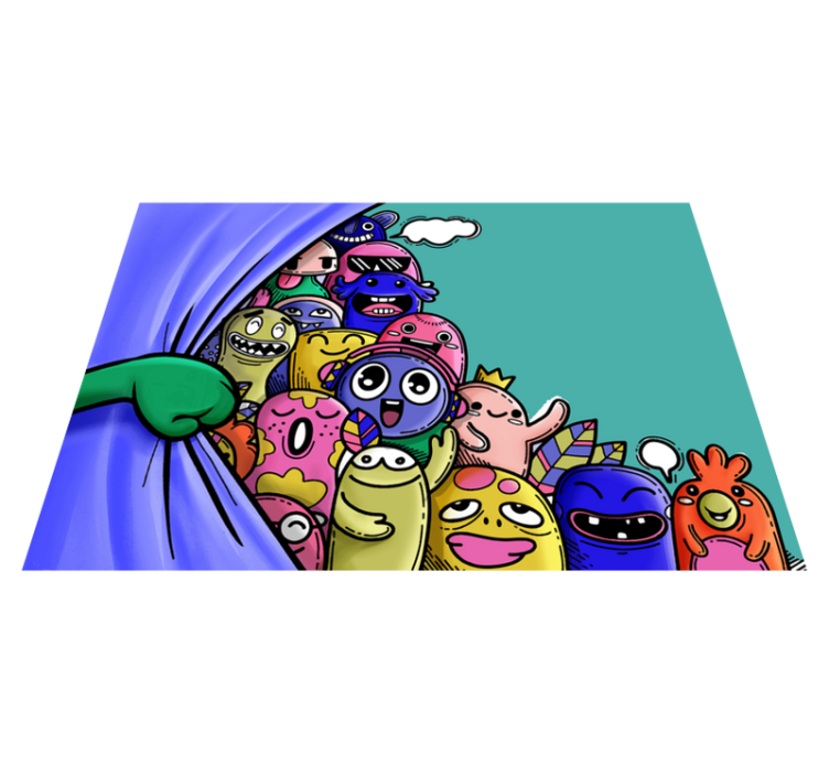 Kleurrijke monsterpersonages vinyl tapijt meer kinderen - TenStickers