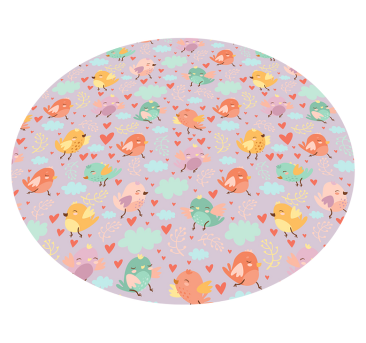 Kleurrijke vogelprint dieren vinyl tapijt - TenStickers
