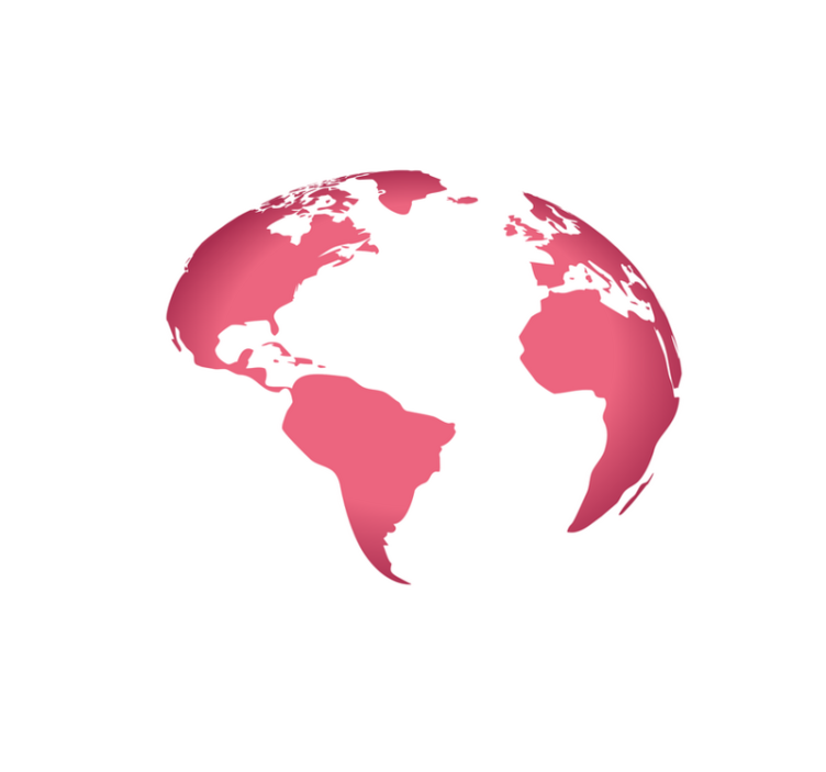 Roze wereldbolkaart vinyl tapijt wereldkaart - TenStickers