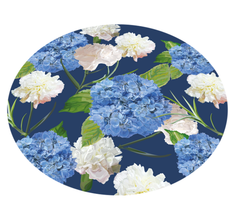 Hortensia patroon vinyl tapijt bloemen en planten - TenStickers