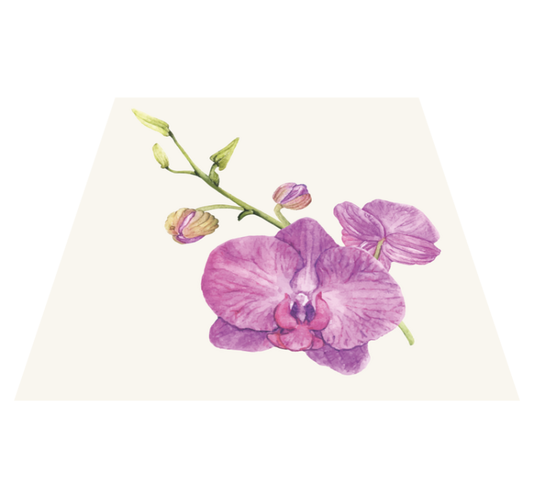 Paarse orchideeënbloemen vinyl tapijt bloemen en planten - TenStickers