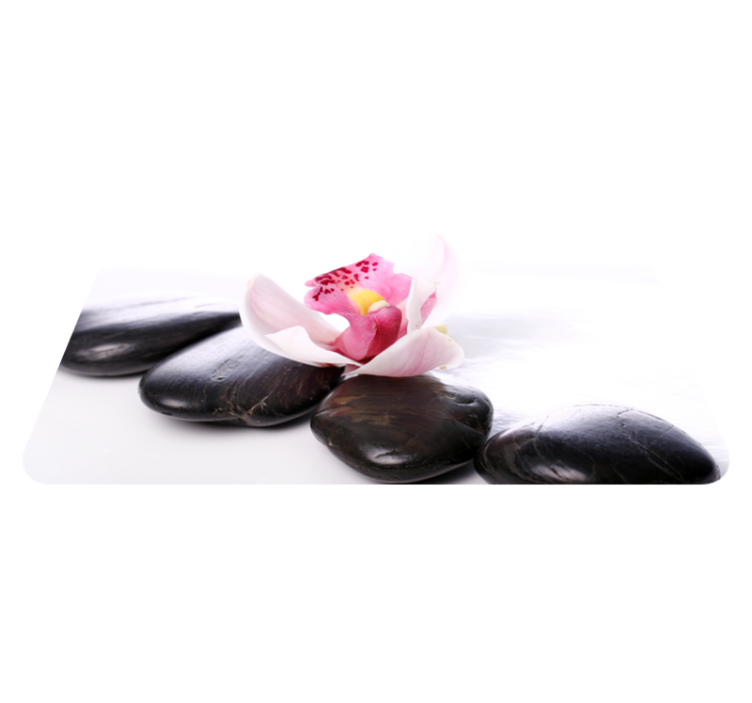 Elegante bloemensereniteit vinyl tapijt natuur - TenStickers