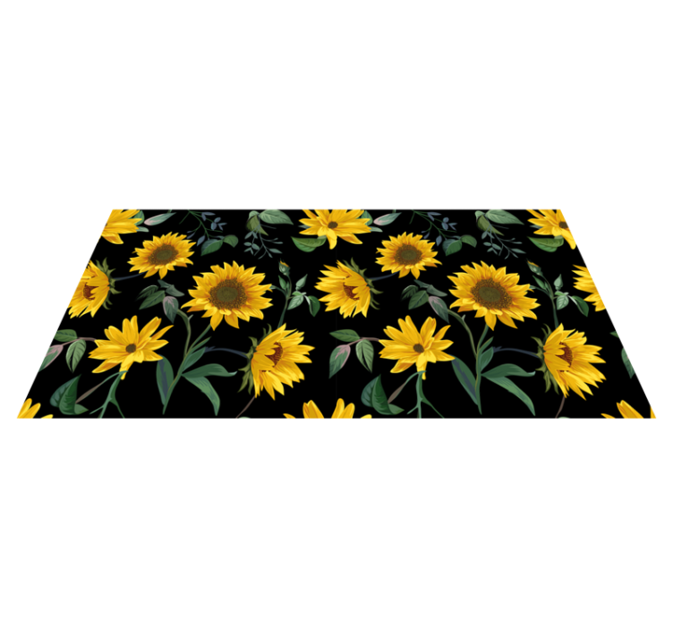 Zonnebloem bloemenpatroon vinyl tapijt bloemen en planten - TenStickers