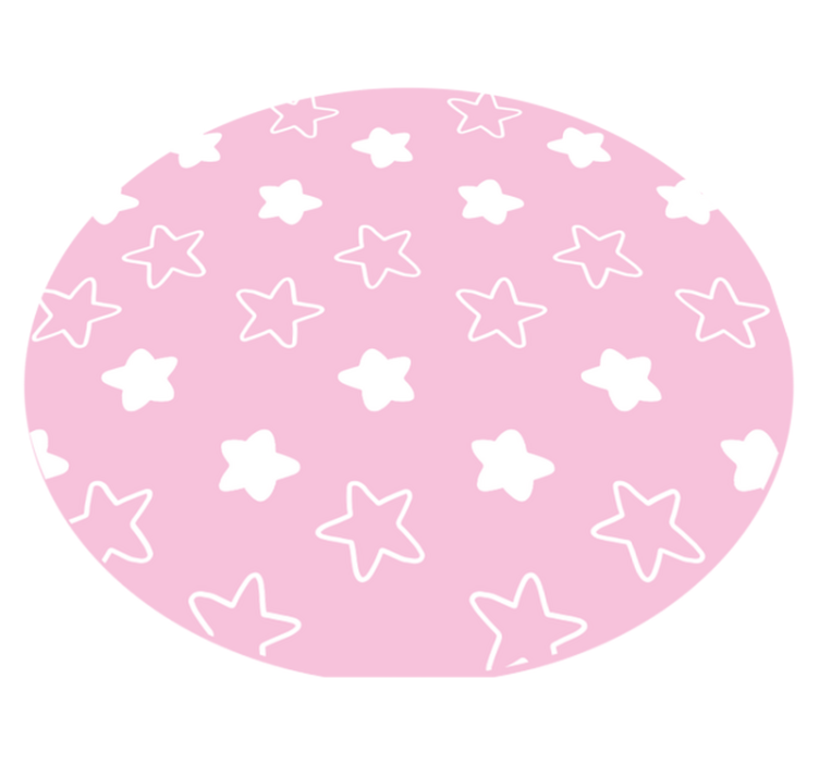 Roze sterrenpatroon vinyl tapijt rond - TenStickers