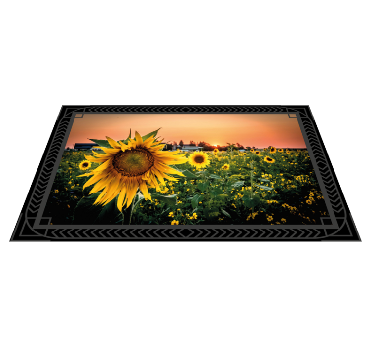 Zonnebloem zonsondergang vinyl tapijt bloemen en planten - TenStickers
