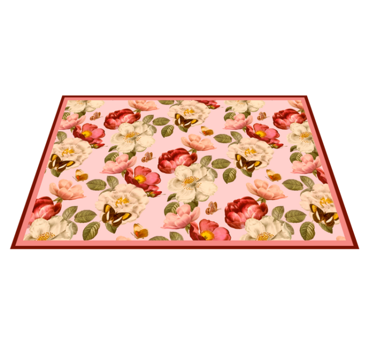 Bloemig bloeiend arrangement vinyl tapijt bloemen en planten - TenStickers