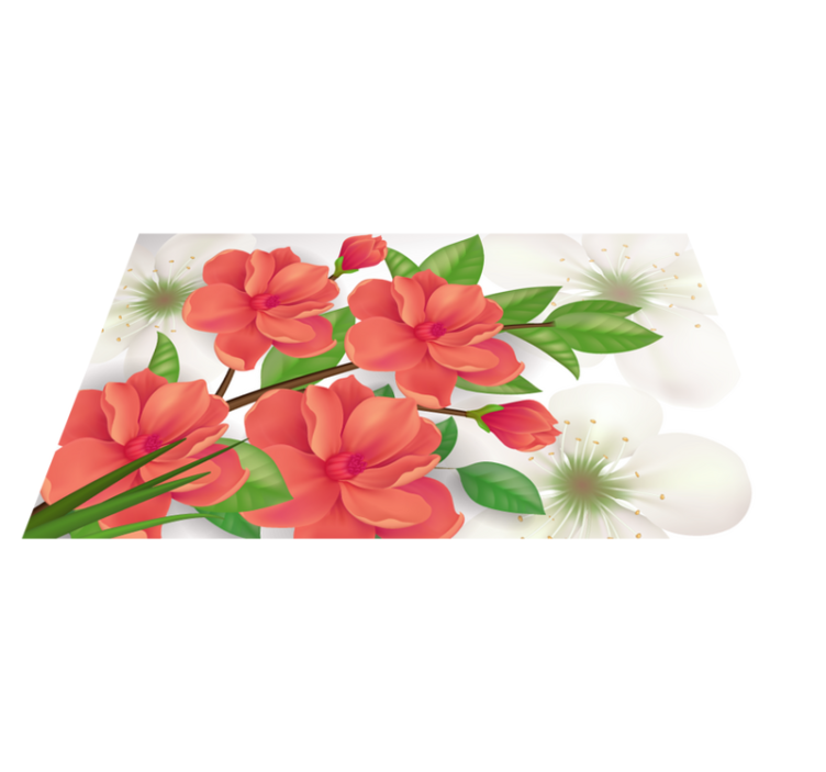 Kleurrijk bloesemarrangement vinyl tapijt bloemen en planten - TenStickers