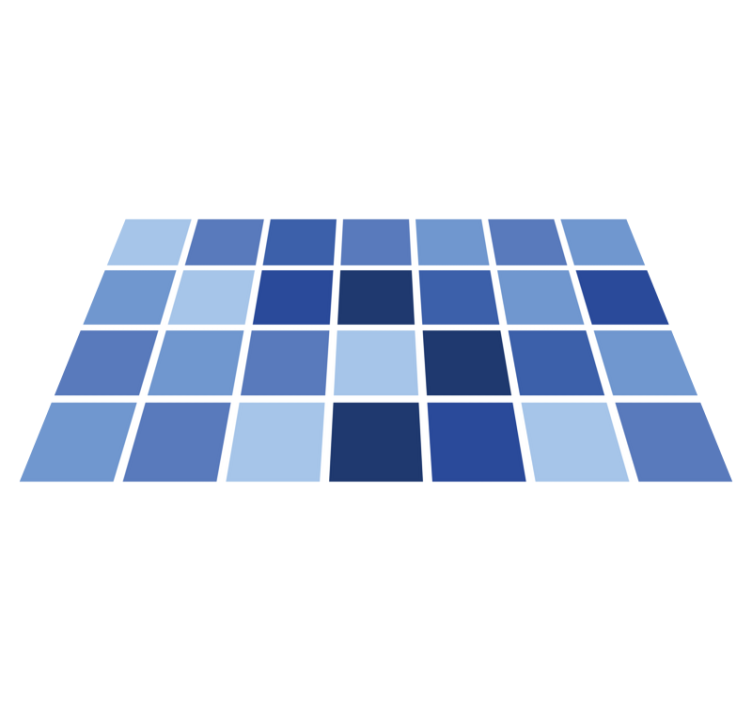 Blauw rasterpatroon vinyl tapijt badkamer - TenStickers