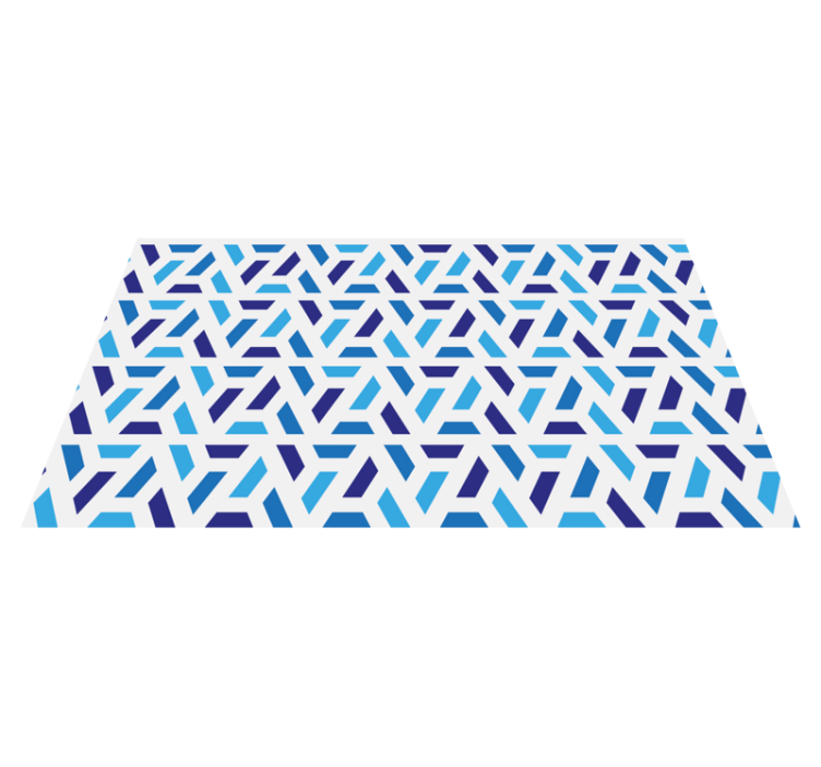 Blauwe patroonvormen vinyl tapijt geometrisch - TenStickers