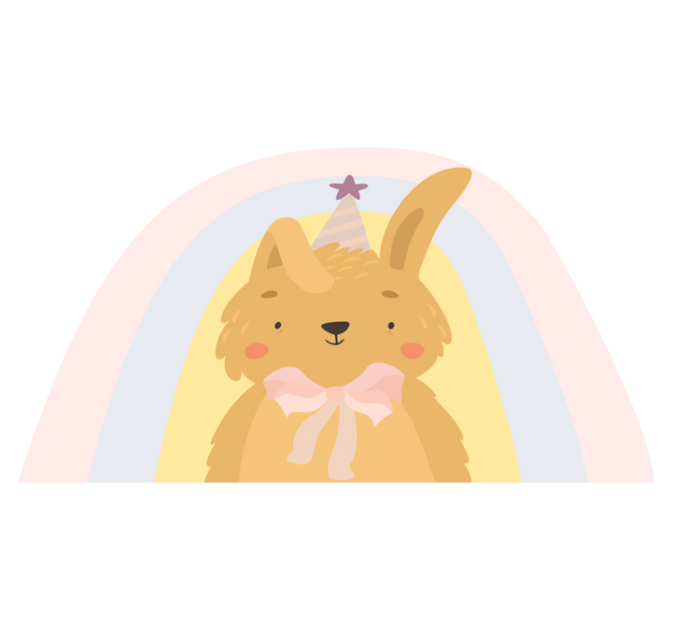 Schattig konijnenkunstwerk vinyl tapijt kind - TenStickers