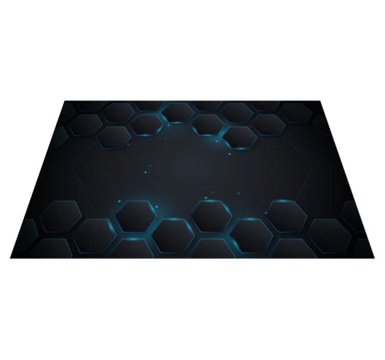 Blauwe hexagonale lay-out vinyl tapijt geometrisch - TenStickers