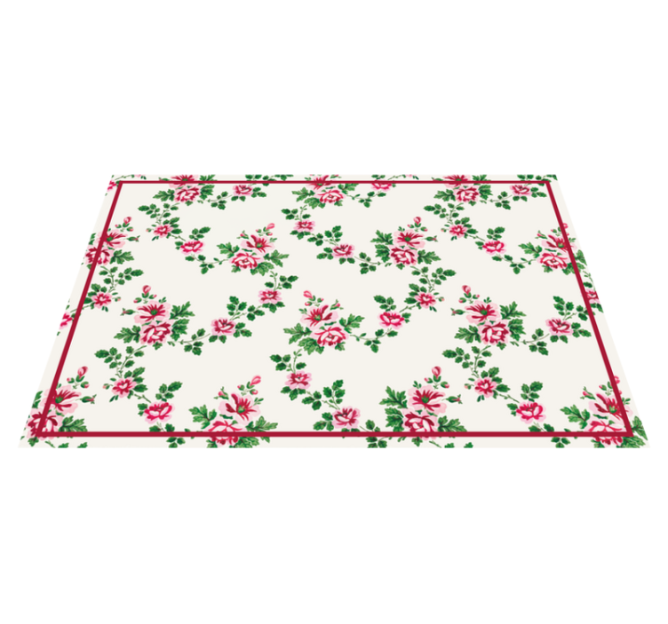 Vinyl tapijt bloemen en planten met bloemenpatroon - TenStickers