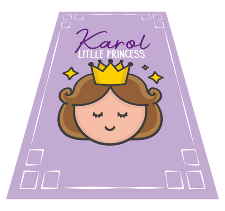 Thema kleine prinses vinyl tapijt met naam - TenStickers