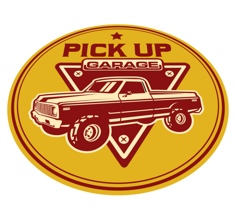 Klassieke pick-up garage vinyl tapijt antiek - TenStickers