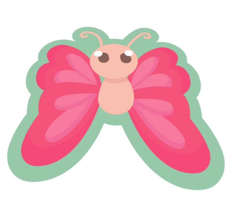 Heldere vlinderfantasie vinyl tapijt kind - TenStickers