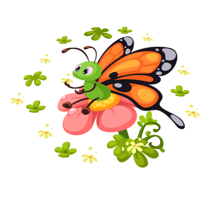 Kleurrijke vlindervreugde vinyl tapijt kind - TenStickers