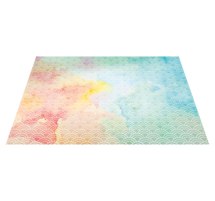 Pastel golfmotief vinyl tapijt geometrisch - TenStickers