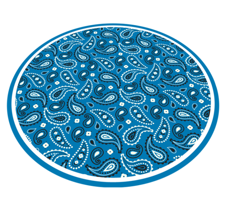 Blauw bedrukt paisley vinyl tapijt etnisch - TenStickers