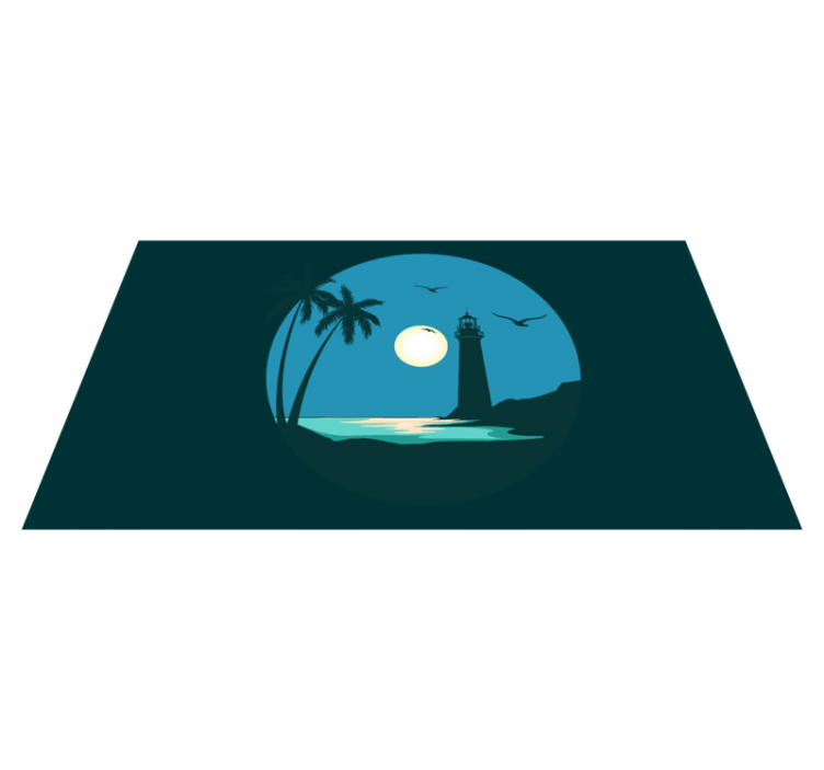 Kustvuurtoren scène vinyl tapijt natuur - TenStickers