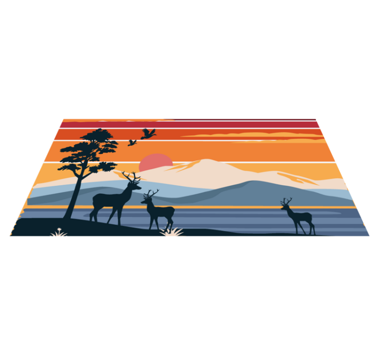 Zonsondergang wildernis scène vinyl tapijt natuur - TenStickers