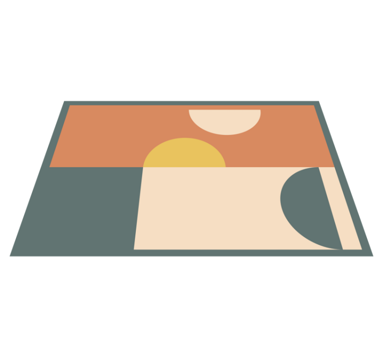 Cirkels en rechthoeken vinyl tapijt modern - TenStickers