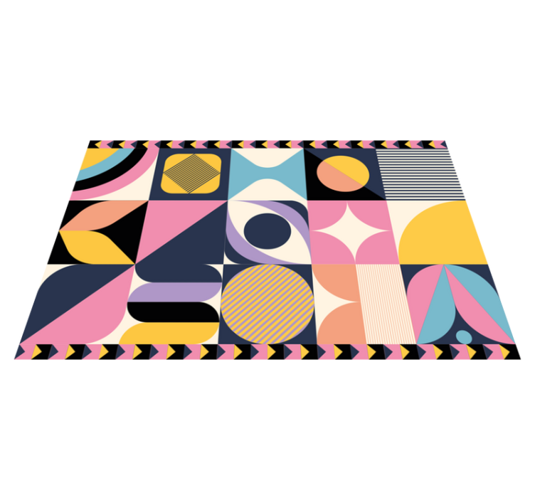 Vinyl tapijt geometrisch kleursegmenten - TenStickers