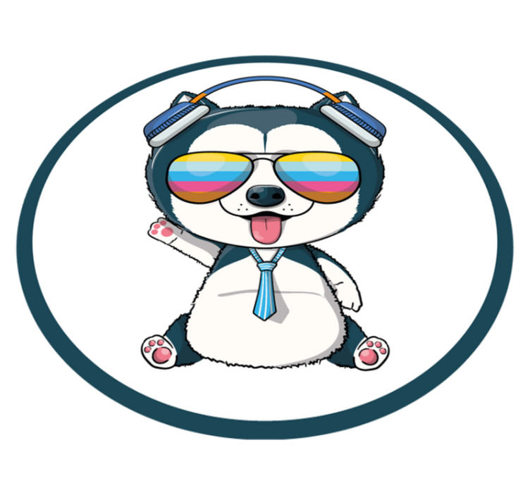 Cool hondenkarakter vinyl tapijt kind - TenStickers