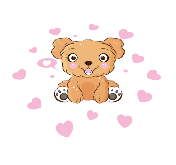 Schattige puppy illustratie vinyl tapijt rond - TenStickers