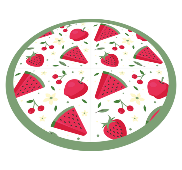 Fruit bloemenpatroon vinyl tapijt keuken - TenStickers