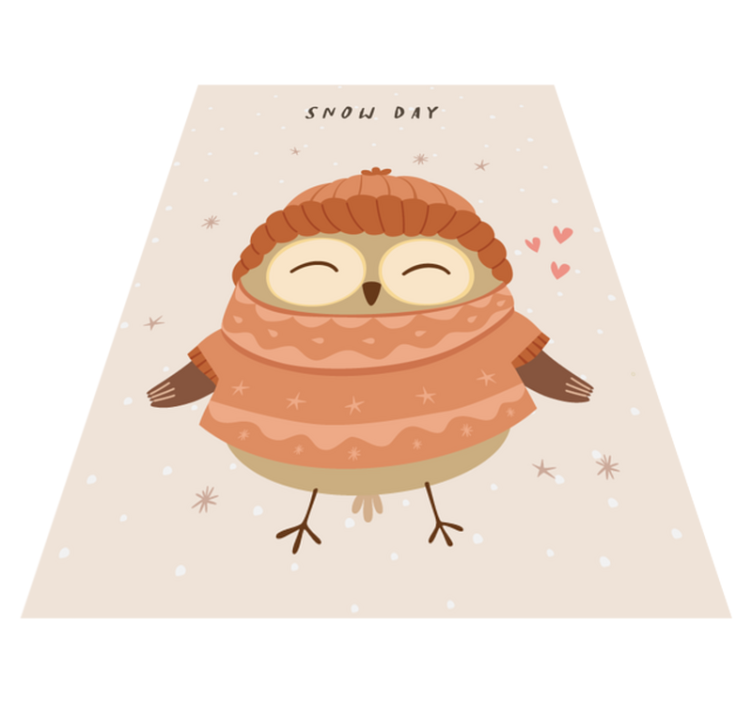 Sneeuwuil charme vinyl tapijt baby - TenStickers